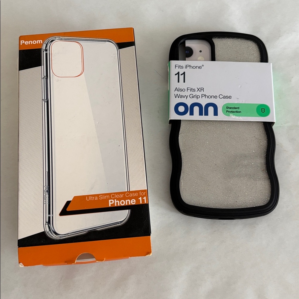 iPhone 11 and XR cellphone case Onn wavy grip & Ultra slim clear case New